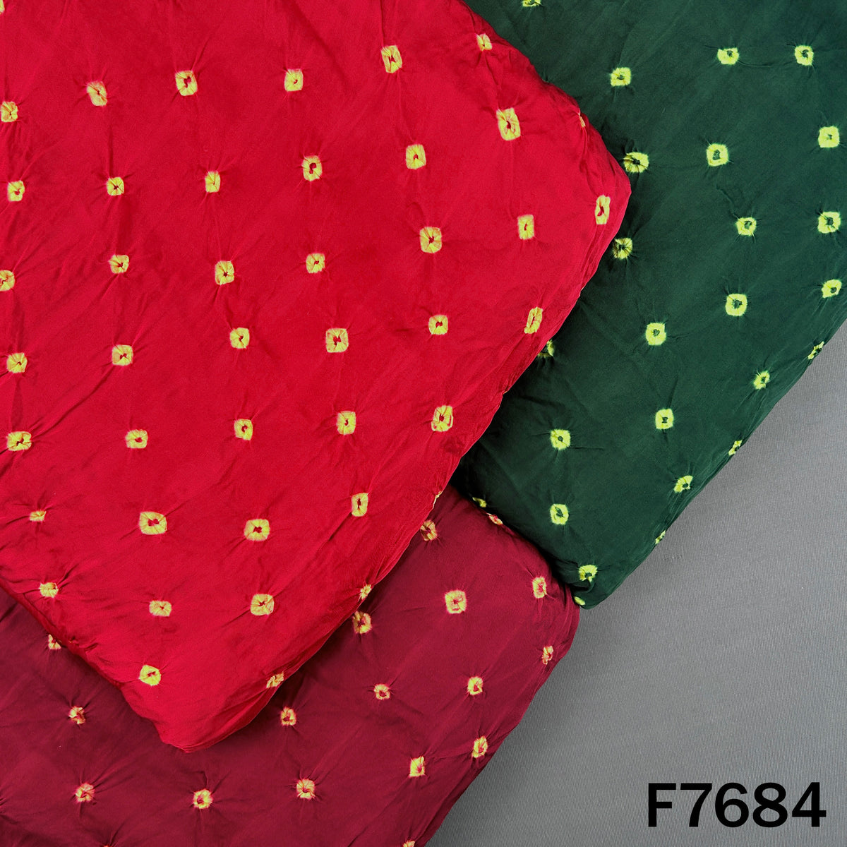Bandhani Print Modal Satin Fabric - F7684