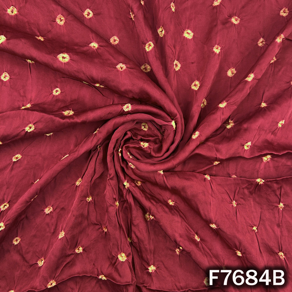 Bandhani Print Modal Satin Fabric - F7684