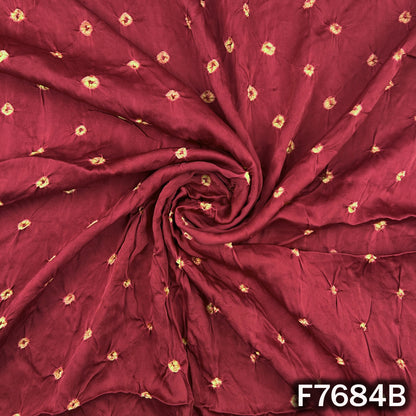 Bandhani Print Modal Satin Fabric - F7684