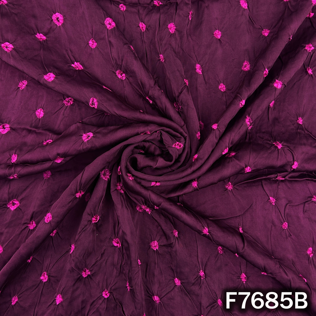 Bandhani Print Modal Satin Fabric - F7685