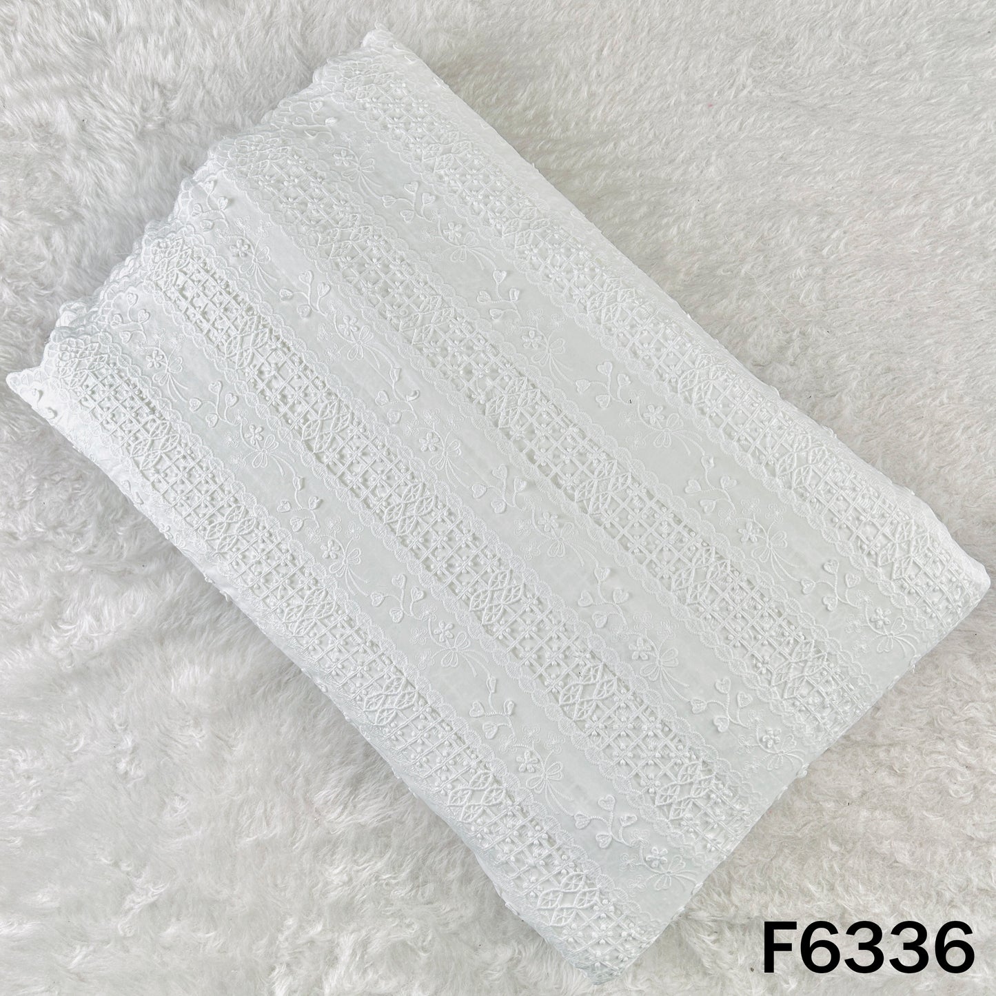 Lace Work Cambric Cotton Fabric - F6336