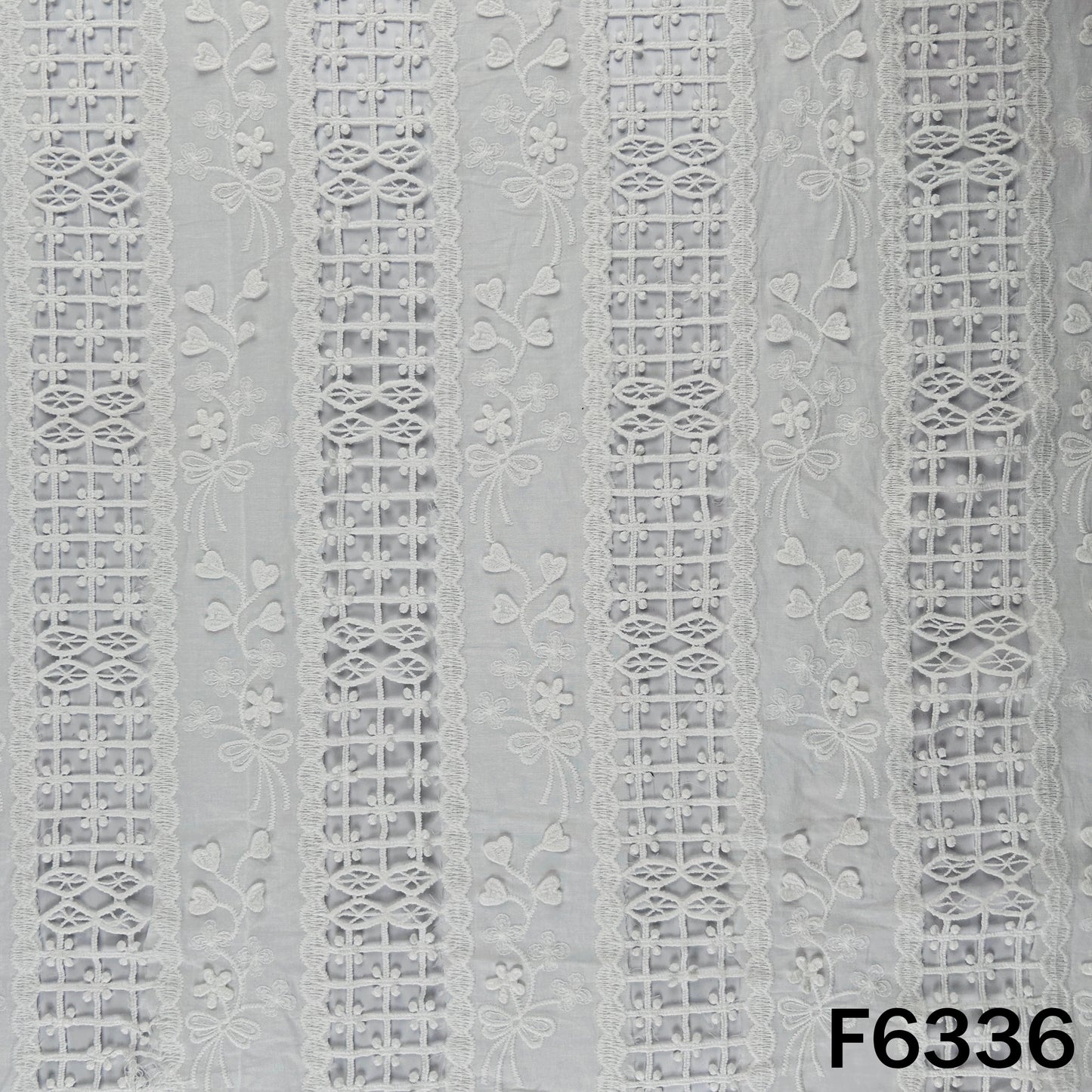 Lace Work Cambric Cotton Fabric - F6336