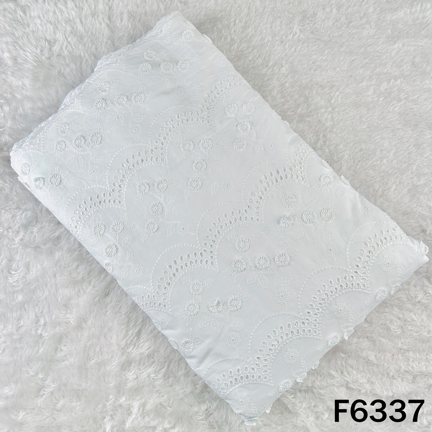 Lace Work Cambric Cotton Fabric - F6337