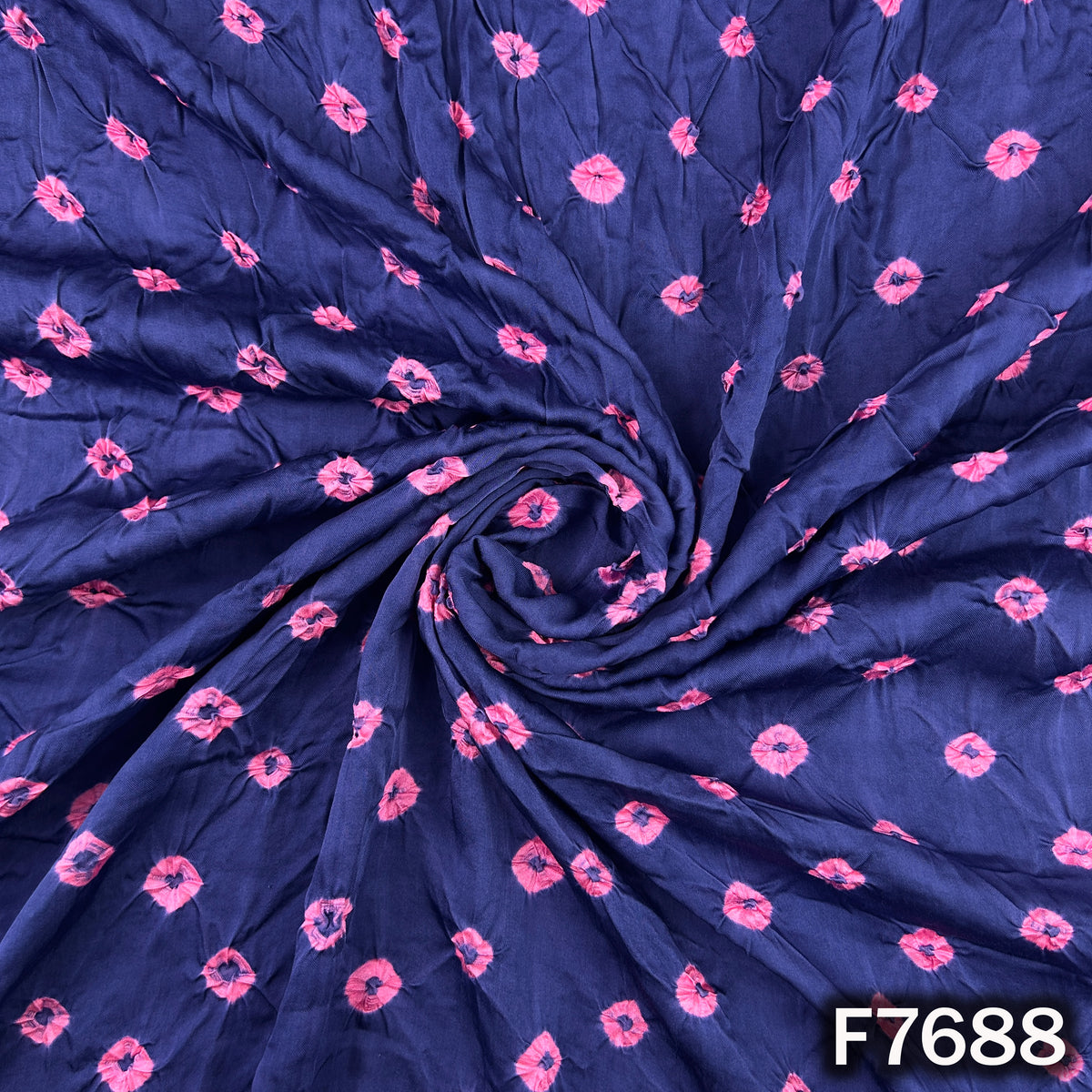 Bandhani Print Modal Satin Fabric - F7688