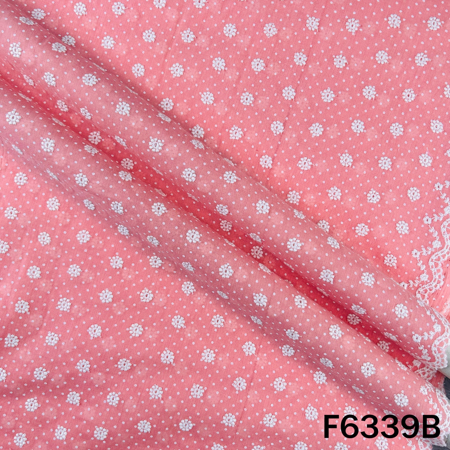 Chikankari Cotton Fabric - F6339