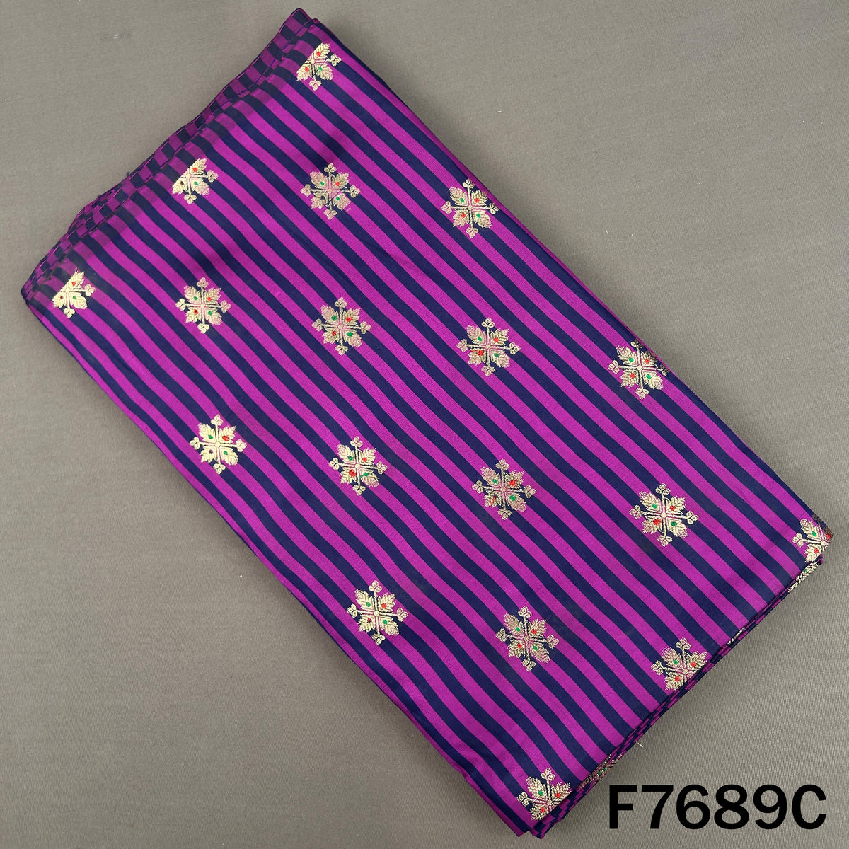 Stripes Banarasi Silk Fabric - F7689