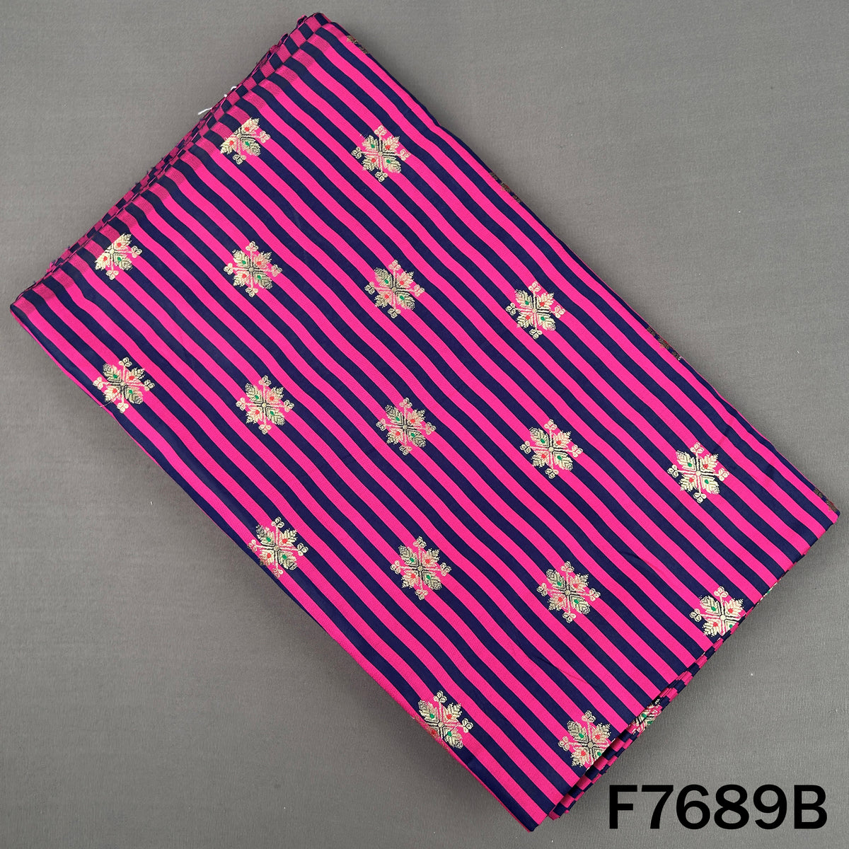 Stripes Banarasi Silk Fabric - F7689