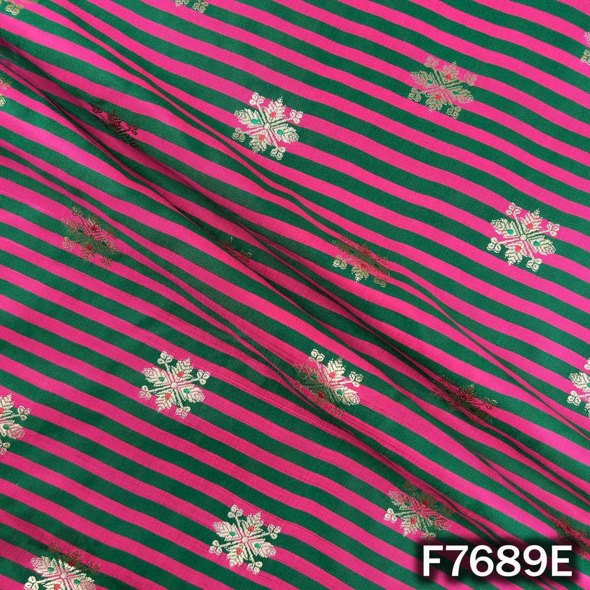 Stripes Banarasi Silk Fabric - F7689