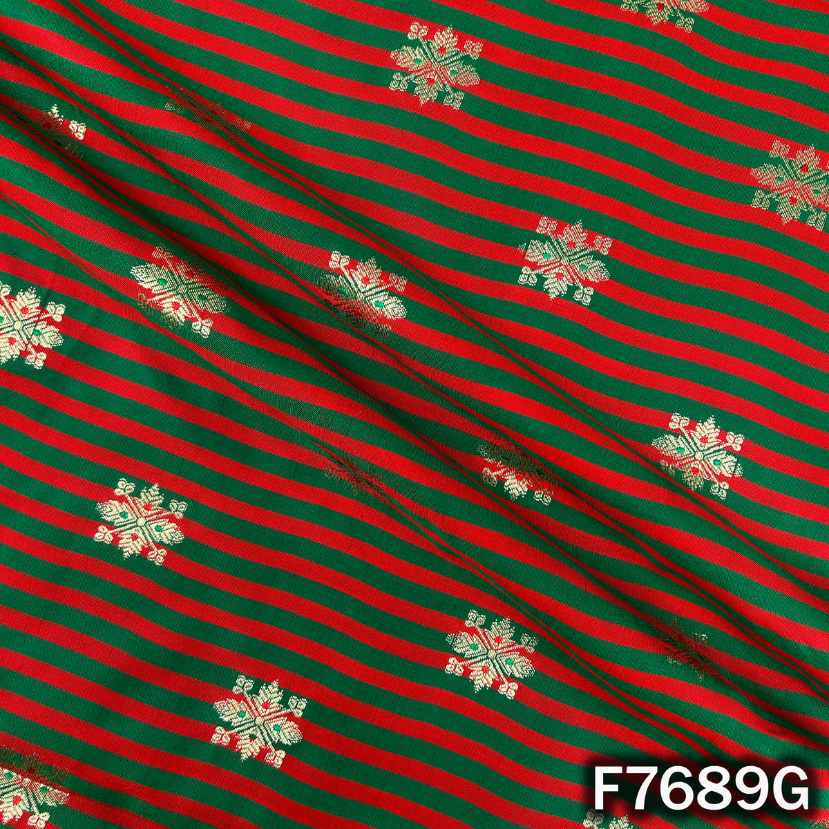Stripes Banarasi Silk Fabric - F7689