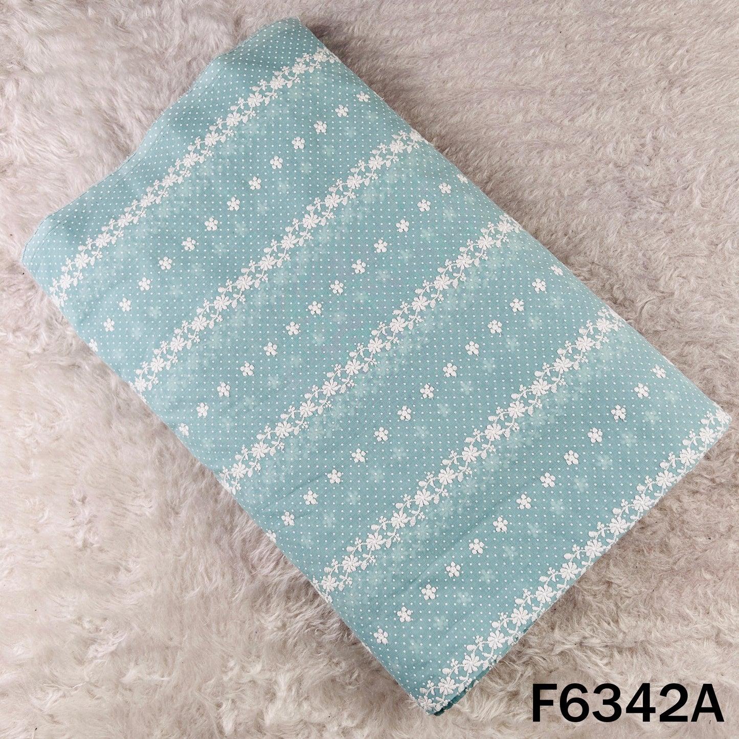 Chikankari Cotton Fabric - F6342