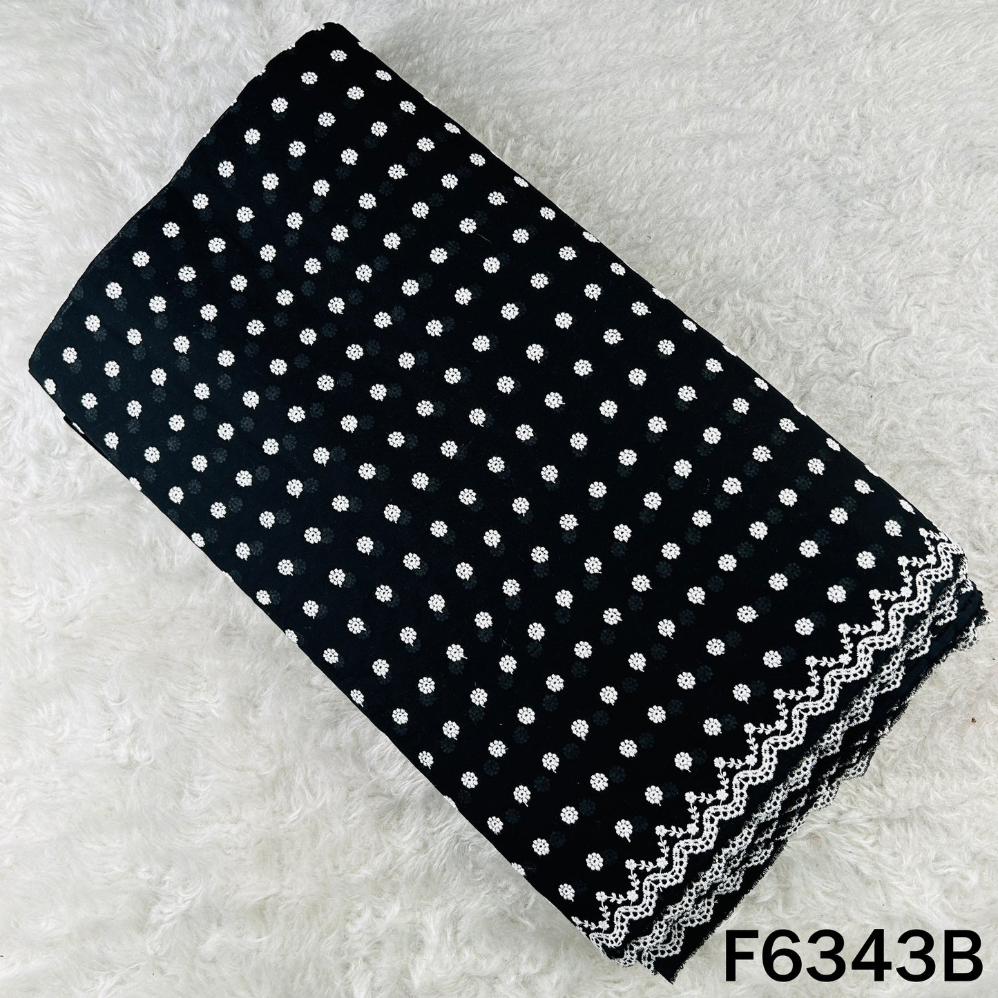 Chikankari Cotton Fabric - F6343