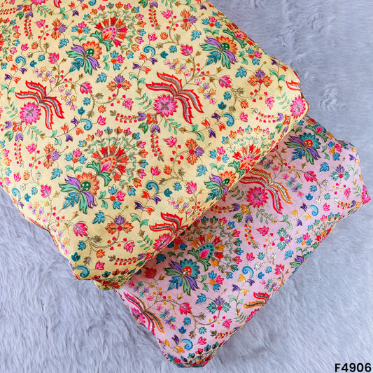 Positional Print Semi Dupion Silk Fabric-F4906