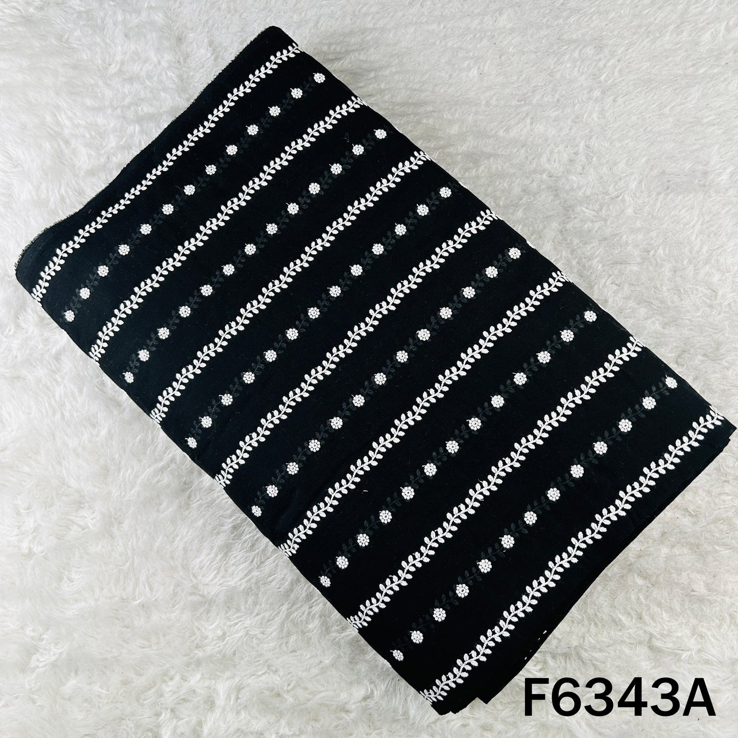 Chikankari Cotton Fabric - F6343