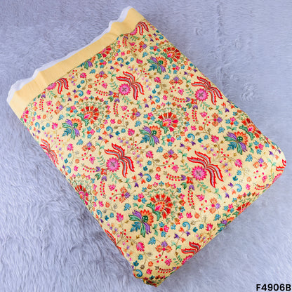 Positional Print Semi Dupion Silk Fabric-F4906