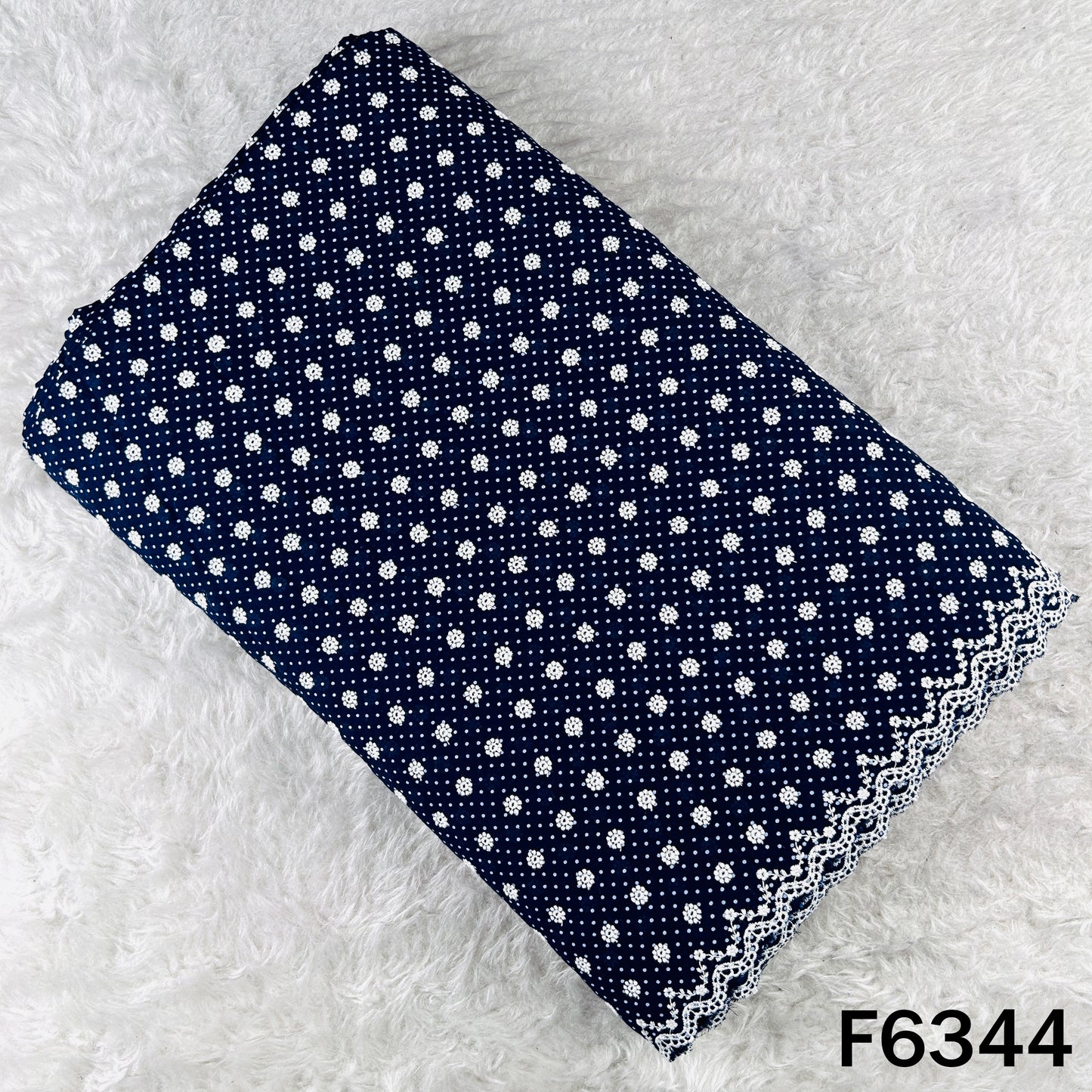 Chikankari Cotton Fabric - F6344