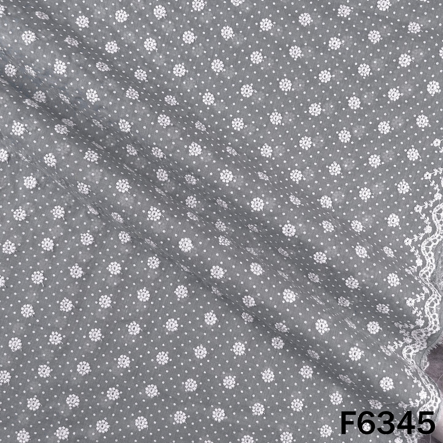 Chikankari Cotton Fabric - F6345
