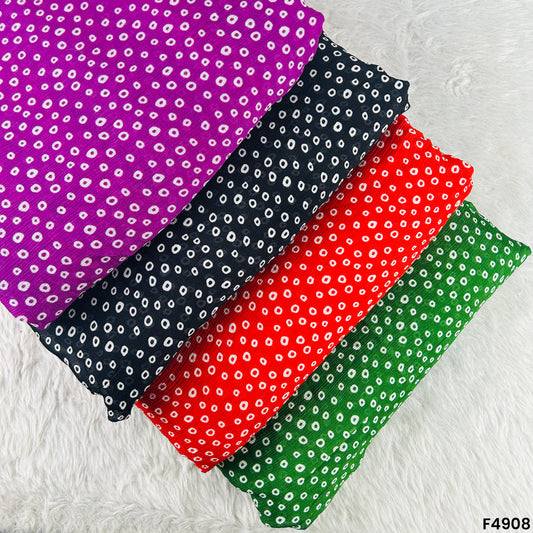 Bandhani Print Chinon Chiffon Fabric-F4908