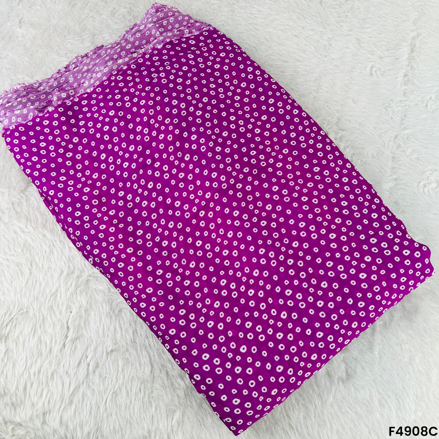 Bandhani Print Chinon Chiffon Fabric-F4908