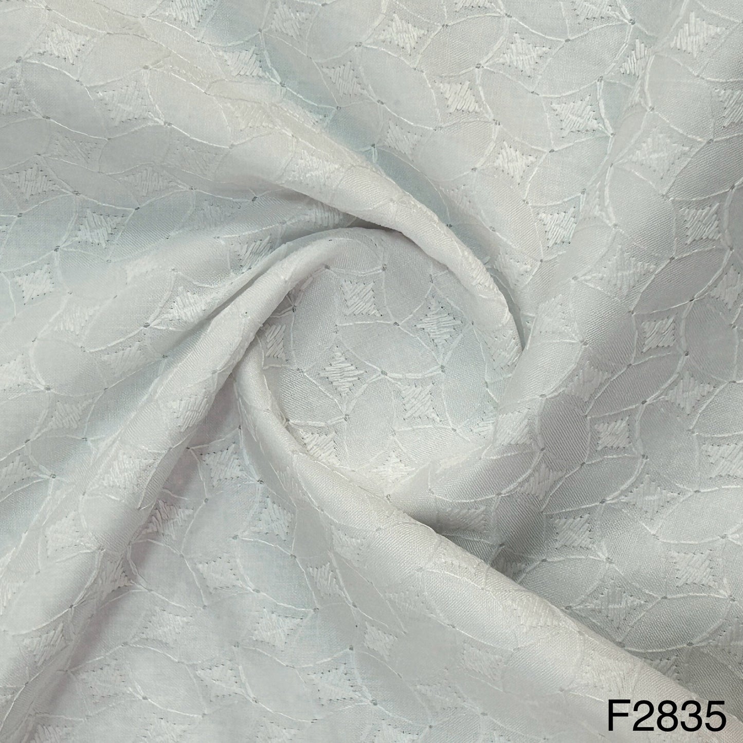 Chikankari Cotton Fabric-F2835