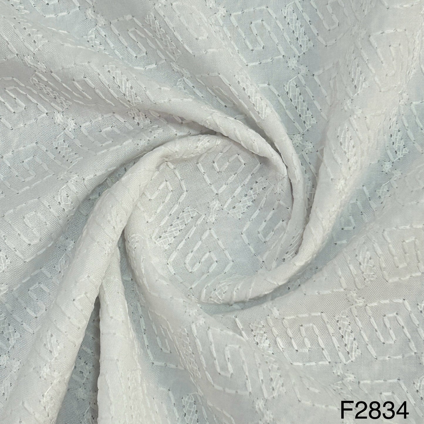 Chikankari Cotton Fabric-F2834