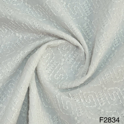 Chikankari Cotton Fabric-F2834