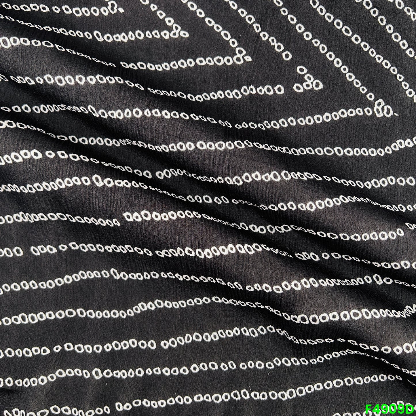 Bandhani Print Leheriya Chinon Chiffon Fabric-F4909