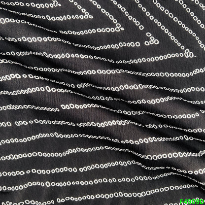 Bandhani Print Leheriya Chinon Chiffon Fabric-F4909