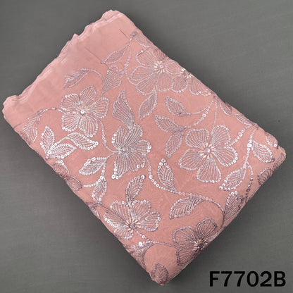 Thread Sequins Embroidered Georgette Fabric - F7702