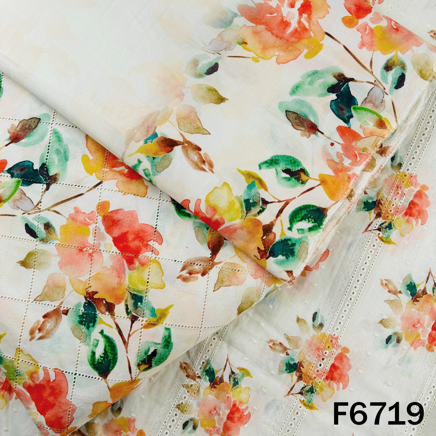 Digital Print Hakoba Cambric Cotton Fabric - F6719