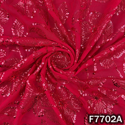Thread Sequins Embroidered Georgette Fabric - F7702