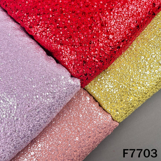 Thread Sequins Embroidered Georgette Fabric - F7703