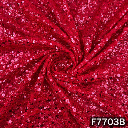 Thread Sequins Embroidered Georgette Fabric - F7703