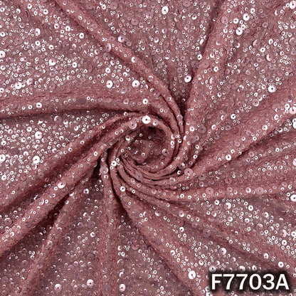 Thread Sequins Embroidered Georgette Fabric - F7703