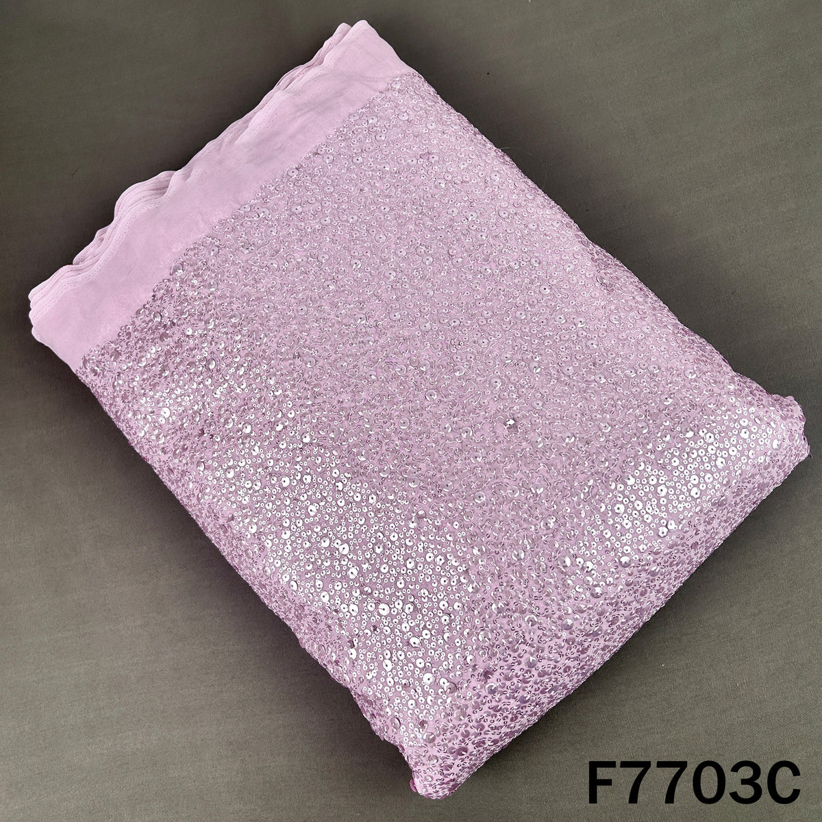Thread Sequins Embroidered Georgette Fabric - F7703