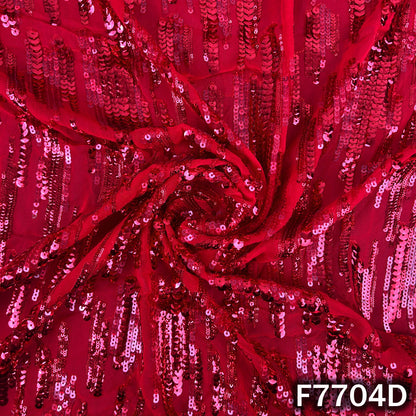 Thread Sequins Embroidered Georgette Fabric - F7704