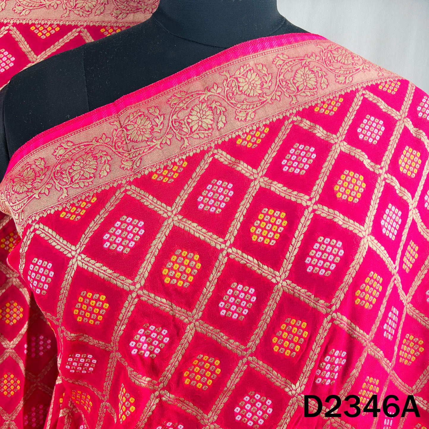 Zari Work Bandhani Print Banarasi Georgette Dupatta - D2346