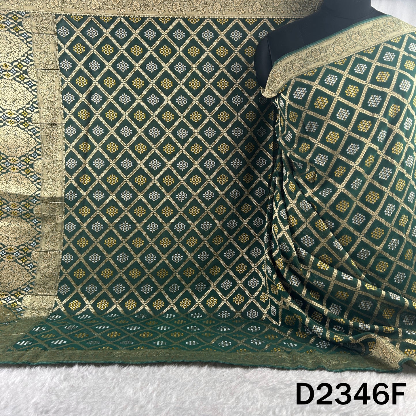 Zari Work Bandhani Print Banarasi Georgette Dupatta - D2346