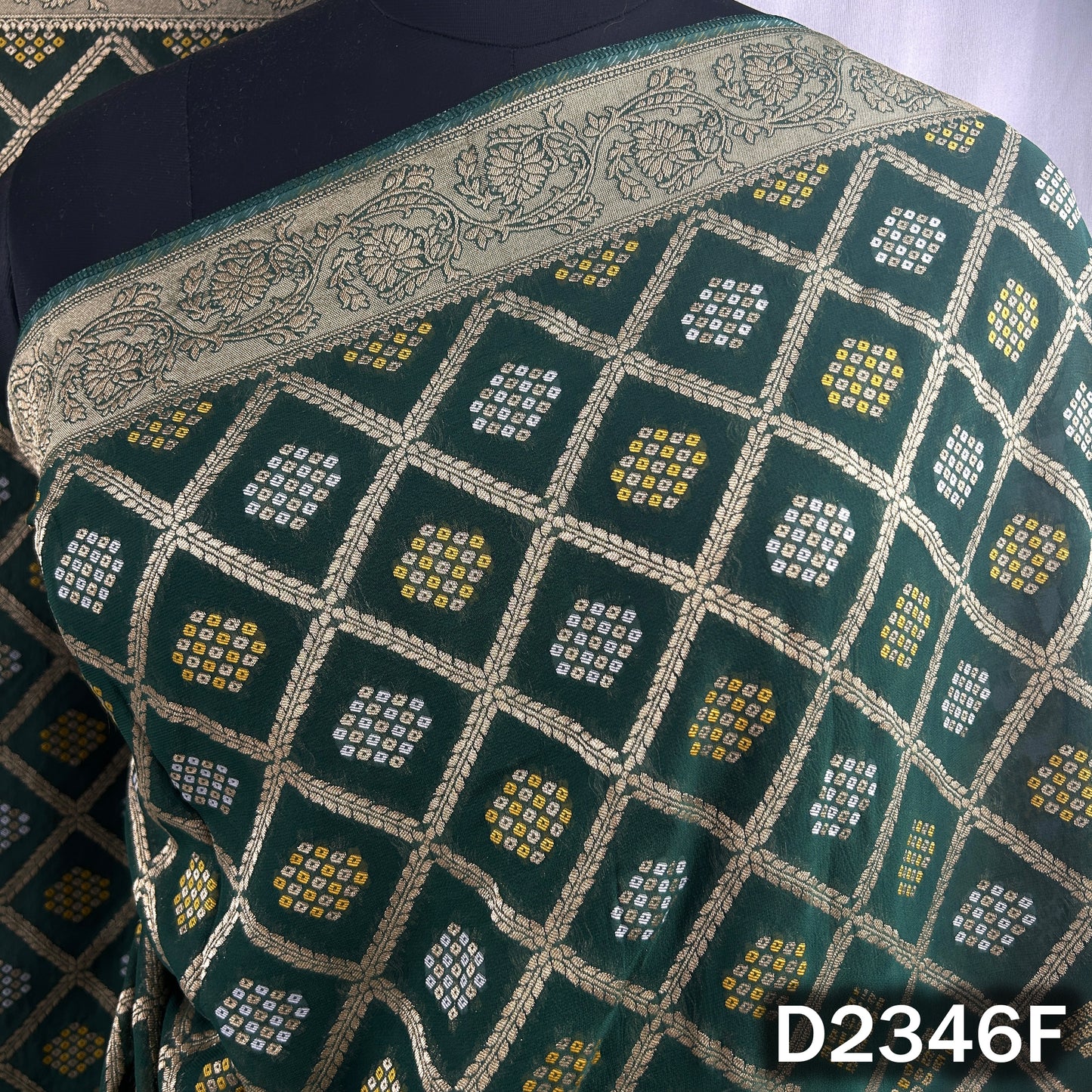 Zari Work Bandhani Print Banarasi Georgette Dupatta - D2346