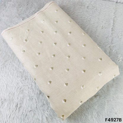 Zari Thread Embroidered Linen Cotton-F4927