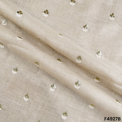 Zari Thread Embroidered Linen Cotton-F4927