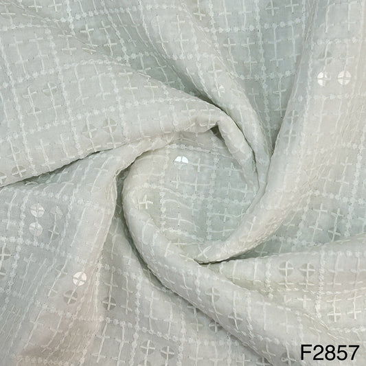 chikankari Cotton Fabric-F2857