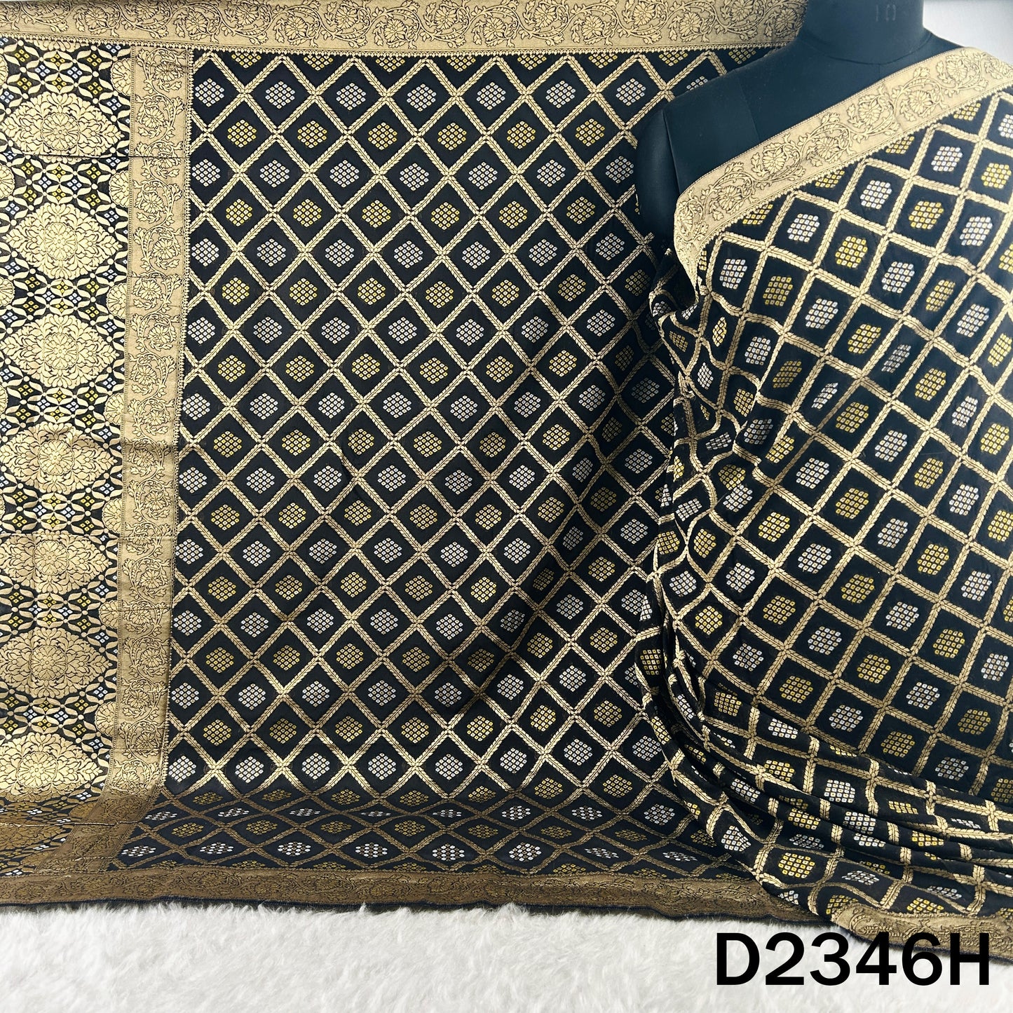 Zari Work Bandhani Print Banarasi Georgette Dupatta - D2346