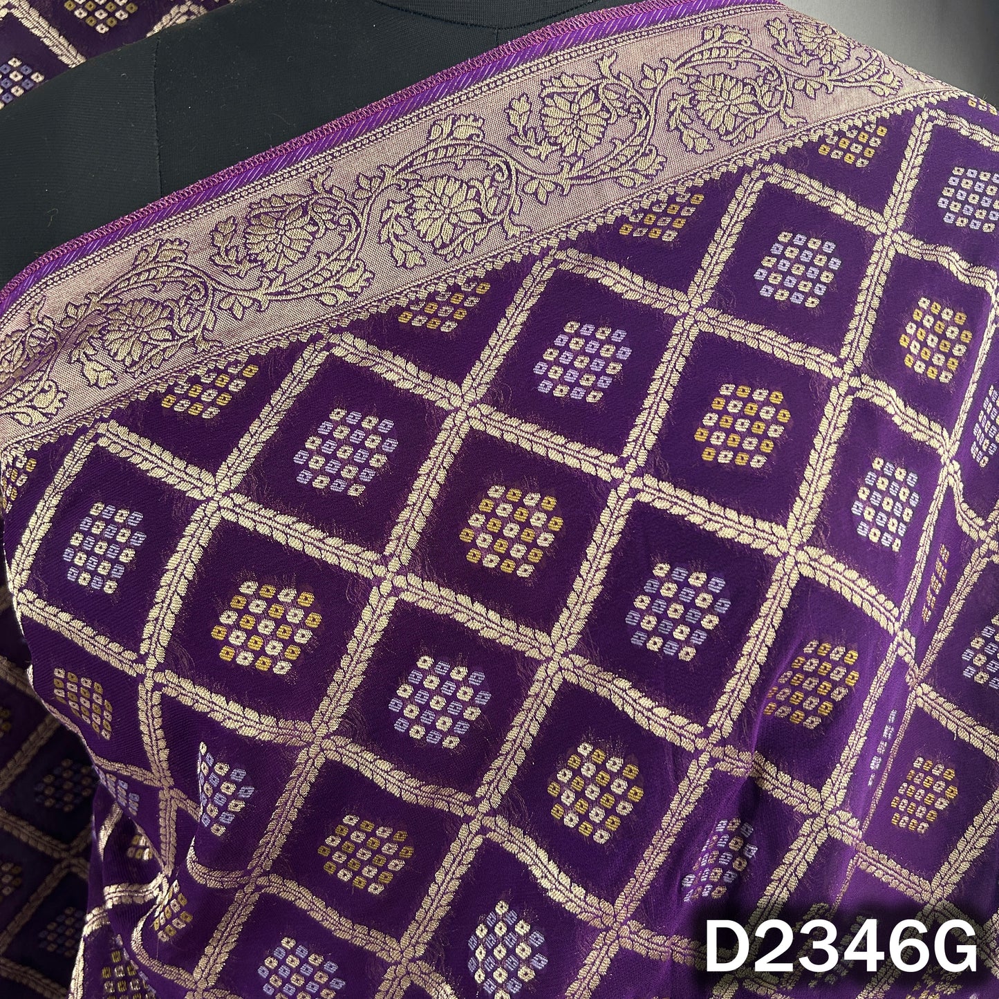 Zari Work Bandhani Print Banarasi Georgette Dupatta - D2346