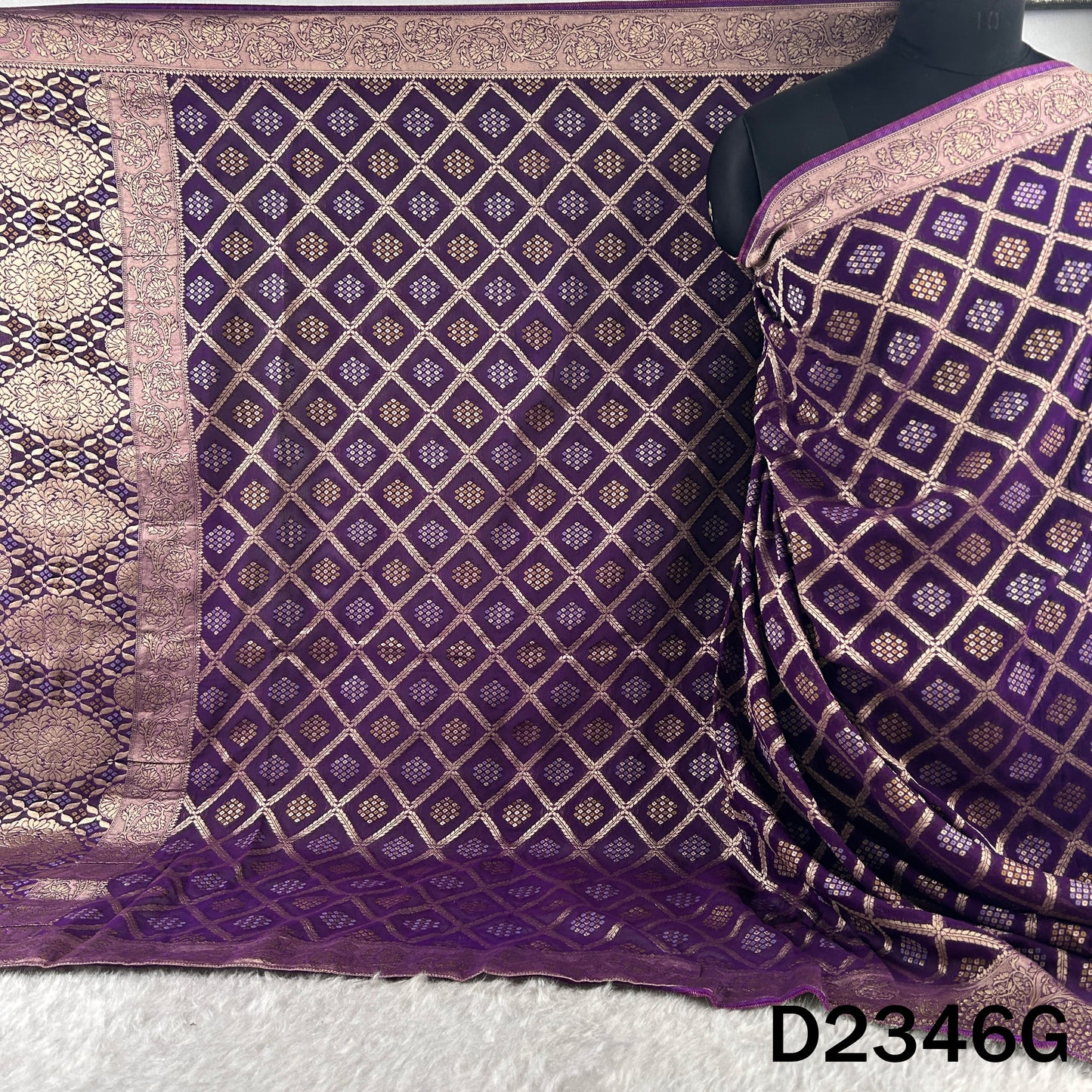 Zari Work Bandhani Print Banarasi Georgette Dupatta - D2346