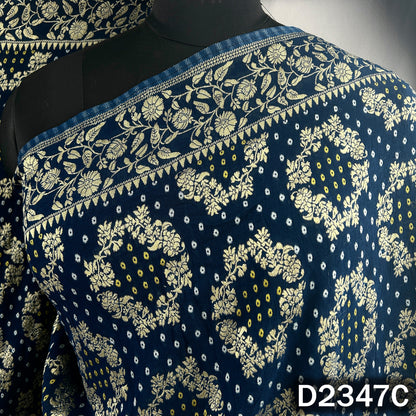 Zari Work Bandhani Print Pure Banarasi Georgette Dupatta - D2347