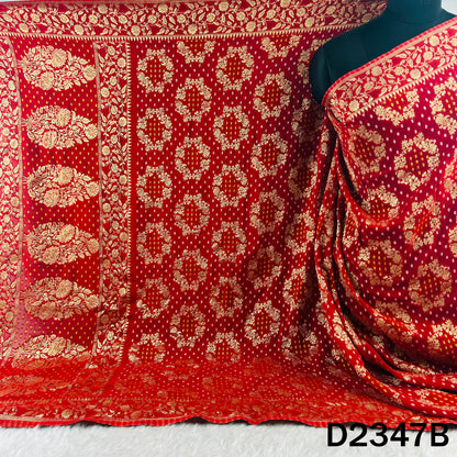 Zari Work Bandhani Print Pure Banarasi Georgette Dupatta - D2347