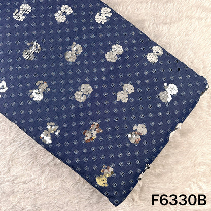 Sequins Cut Work Denim Fabric - F6330