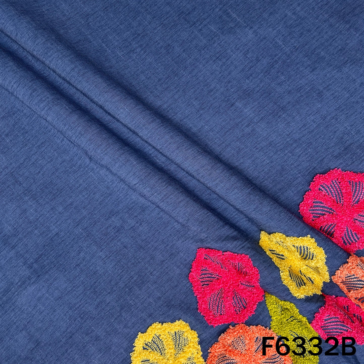 Aari Embroidery Denim Fabric - F6332