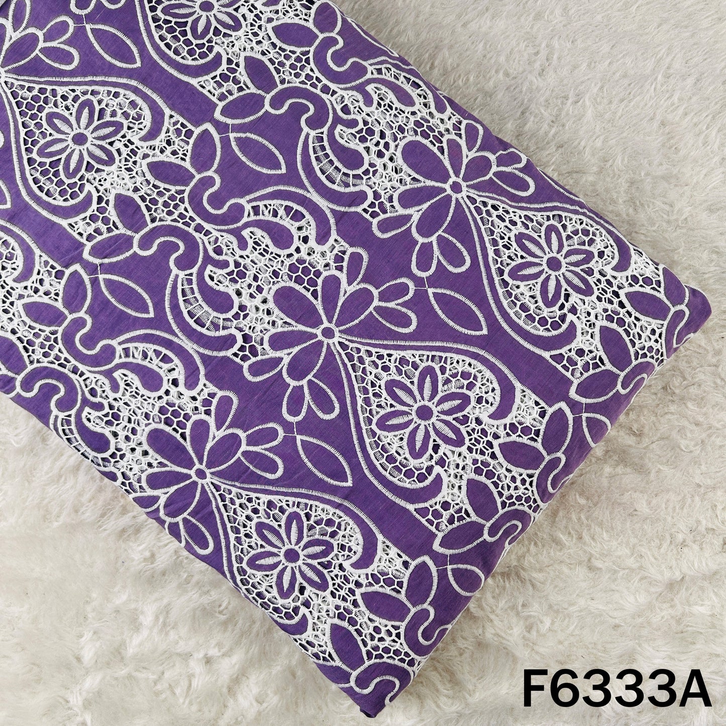 Cut Work Cotton Fabric - F6333