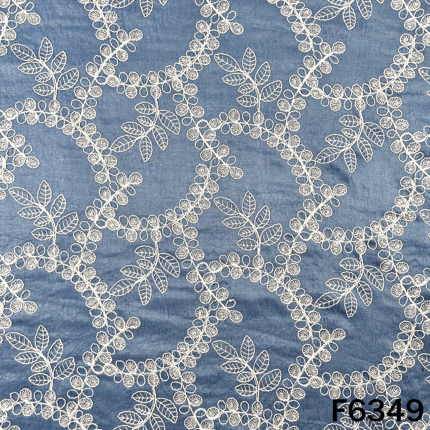 Thread Embroidered Denim Fabric - F6349